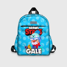 Детский рюкзак 3D с принтом BRAWL STARS GALE в Ухте, 100% полиэстер | лямки с регулируемой длиной, сверху петелька, чтобы рюкзак можно было повесить на вешалку. Основное отделение закрывается на молнию, как и внешний карман. Внутри дополнительный карман. По бокам два дополнительных кармашка | Тематика изображения на принте: bibi | brawl stars | coach mike | crow | gale | leon | leon shark | max | mecha crow | mortis | mr.p | phoenix | sally leon | sandy | spike | sprout | tara | unicorn | virus 8 bit | werewolf | ворон | оборотень