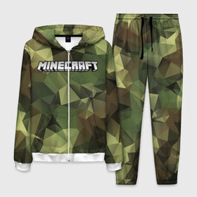 Мужской костюм 3D с принтом MINECRAFT в Ухте, 100% полиэстер | Манжеты и пояс оформлены тканевой резинкой, двухслойный капюшон со шнурком для регулировки, карманы спереди | block | creeper | cube | minecraft | pixel | блок | геометрия | крафт | крипер | кубики | майнкрафт | пиксели