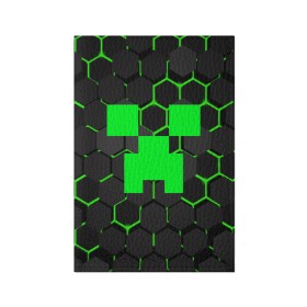 Обложка для паспорта матовая кожа MINECRAFT CREEPER: в Ухте, натуральная матовая кожа | размер 19,3 х 13,7 см; прозрачные пластиковые крепления | block | creeper | cube | minecraft | pixel | блок | геометрия | крафт | крипер | кубики | майнкрафт | пиксели