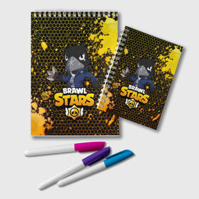 Блокнот с принтом Brawl Stars CROW в Ухте, 100% бумага | 48 листов, плотность листов — 60 г/м2, плотность картонной обложки — 250 г/м2. Листы скреплены удобной пружинной спиралью. Цвет линий — светло-серый
 | 8 bit | 8 бит | bibi | brawl | brawl stars | crow | leon | spike | sprout | stars | бравл | бравл старс | браво старс | игра | компьютерная | кров | леон | онлайн | старс