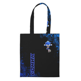 Шоппер 3D с принтом СОНИК. в Ухте, 100% полиэстер | Плотность: 200 г/м2; Размер: 34×35 см; Высота лямок: 30 см | game | sega | sonic | sonic the hedgehog | видеоигра | доктор эггман | звуковой | игра | со скоростью звука | соник | соник в кино