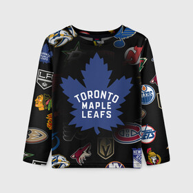 Детский лонгслив 3D с принтом Toronto Maple Leafs | НХЛ (Z) в Ухте, 100% полиэстер | длинные рукава, круглый вырез горловины, полуприлегающий силуэт
 | anaheim ducks | arizona coyotes | boston bruins | buffalo sabres | calgary flames | canadiens de montreal | carolina hurricanes | chicago blackhawks | colorado avalanche | columbus blue jackets | dallas stars | detroit red wings | edmonton oil | hockey | 
