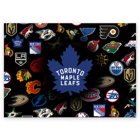 Поздравительная открытка с принтом Toronto Maple Leafs | НХЛ (Z) в Ухте, 100% бумага | плотность бумаги 280 г/м2, матовая, на обратной стороне линовка и место для марки
 | anaheim ducks | arizona coyotes | boston bruins | buffalo sabres | calgary flames | canadiens de montreal | carolina hurricanes | chicago blackhawks | colorado avalanche | columbus blue jackets | dallas stars | detroit red wings | edmonton oil | hockey | 