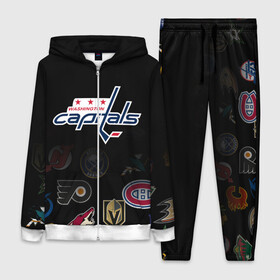Женский костюм 3D с принтом NHL Washington Capitals | НХЛ (Z) в Ухте,  |  | anaheim ducks | arizona coyotes | boston bruins | buffalo sabres | calgary flames | carolina hurricanes | chicago blackhawks | colorado | hockey | nhl | washington capitals | нхл | паттерн | спорт | хоккей