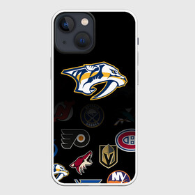 Чехол для iPhone 13 mini с принтом NHL Nashville Predators (Z) в Ухте,  |  | anaheim ducks | arizona coyotes | boston bruins | buffalo sabres | canadiens de montreal | carolina hurricanes | chicago blackhawks | colorado | hockey | nashville predators | nhl | нхл | паттерн | спорт | хоккей