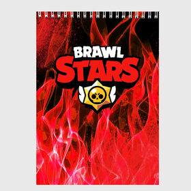 Скетчбук с принтом BRAWL STARS в Ухте, 100% бумага
 | 48 листов, плотность листов — 100 г/м2, плотность картонной обложки — 250 г/м2. Листы скреплены сверху удобной пружинной спиралью | 8 bit | barley | brawl stars | brock | bull | colt | crow | dynamike | fire | frank | jessie | leon | nita | барли | бравл старс | брок | булл | ворон | джесси | динамайк | кольт | леон | огонь | фрэнк