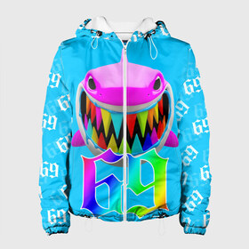 Женская куртка 3D с принтом 6IX9INE в Ухте, ткань верха — 100% полиэстер, подклад — флис | прямой крой, подол и капюшон оформлены резинкой с фиксаторами, два кармана без застежек по бокам, один большой потайной карман на груди. Карман на груди застегивается на липучку | 6ix9ine | 6ix9ine  gooba | gooba | акула | сикснайн | сиксти найн | сиксти найн репер | такаши | текаши | текаши сикснайн