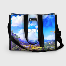 Сумка-шоппер 3D с принтом FARCRY 5 в Ухте, 100% полиэстер | застегивается на металлическую кнопку; внутренний карман застегивается на молнию. Стенки укреплены специальным мягким материалом, чтобы защитить содержимое от несильных ударов
 | far cry | farcry | game | ubisof | выживание | джунгли | игры | остров | фар край