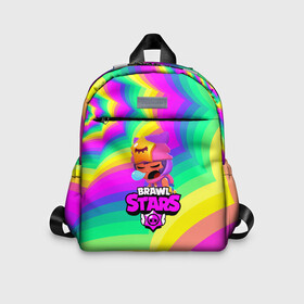 Детский рюкзак 3D с принтом BRAWL STARS:SANDY в Ухте, 100% полиэстер | лямки с регулируемой длиной, сверху петелька, чтобы рюкзак можно было повесить на вешалку. Основное отделение закрывается на молнию, как и внешний карман. Внутри дополнительный карман. По бокам два дополнительных кармашка | 8 | 8 bit | bibi | brawl stars | brock | bull | crow | dinomike | el primo | leon | mobile game | mr.p | nita | poko | ricochet | stars | tara | бравл старс | ворон | леон | мобильные игры