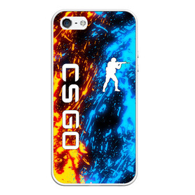 Чехол для iPhone 5/5S матовый с принтом CSGO BATTLE FLAME в Ухте, Силикон | Область печати: задняя сторона чехла, без боковых панелей | Тематика изображения на принте: astralis | awp | counter strike | cs go | cs go global offensive | cs:go | faze clan | hyper beast | team liquid | астралис | кс го | тим ликвид | фейз клан | хайпер бист
