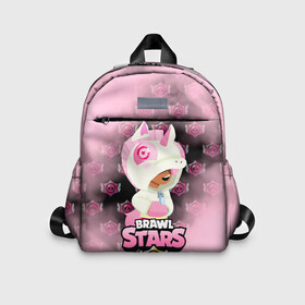 Детский рюкзак 3D с принтом Brawl stars Unicorn. в Ухте, 100% полиэстер | лямки с регулируемой длиной, сверху петелька, чтобы рюкзак можно было повесить на вешалку. Основное отделение закрывается на молнию, как и внешний карман. Внутри дополнительный карман. По бокам два дополнительных кармашка | Тематика изображения на принте: bibi | brawl stars | coach mike | leon | leon shark | mecha crow | mr.p | sally leon | sandy | sprout | unicorn | virus 8 bit | биби | бравл старс | вирус 8 бит | леон | оборотень | спроут | сэли леон