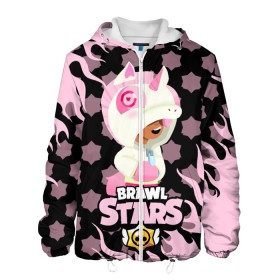 Мужская куртка 3D с принтом Brawl stars Unicorn. в Ухте, ткань верха — 100% полиэстер, подклад — флис | прямой крой, подол и капюшон оформлены резинкой с фиксаторами, два кармана без застежек по бокам, один большой потайной карман на груди. Карман на груди застегивается на липучку | Тематика изображения на принте: bibi | brawl stars | coach mike | leon | leon shark | mecha crow | mr.p | sally leon | sandy | sprout | unicorn | virus 8 bit | биби | бравл старс | вирус 8 бит | леон | оборотень | спроут | сэли леон
