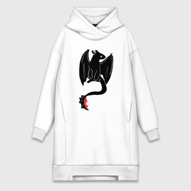 Платье-худи хлопок с принтом Беззубик в Ухте,  |  | adventure | dragon | fantasy | friend | how to train your dragon | night fury | toothless | анимация | беззубик | викинг | дневная фурия | добро | дра | дракон | друг | дружба | икинг | как приручить дракона | мульт | мультфильм
