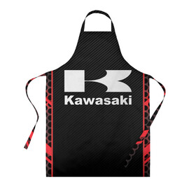 Фартук 3D с принтом KAWASAKI | КАВАСАКИ (Z) в Ухте, 100% полиэстер | общий размер — 65 х 85 см, ширина нагрудника — 26 см, горловина — 53 см, длина завязок — 54 см, общий обхват в поясе — 173 см. Принт на завязках и на горловине наносится с двух сторон, на основной части фартука — только с внешней стороны | bike | kawasaki | moto | motocycle | ninja | sportmotorcycle | zzr | кавасаки | кавасаки ниндзя | мото | мотоспорт | ниндзя
