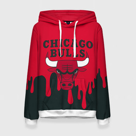 Женская толстовка 3D с принтом Chicago Bulls. в Ухте, 100% полиэстер  | двухслойный капюшон со шнурком для регулировки, мягкие манжеты на рукавах и по низу толстовки, спереди карман-кенгуру с мягким внутренним слоем. | 23 | air jordan | bulls | chicago bulls | jordan | michael jordan | nba | paris saint germain | psg | red | sport | быки | джордан | майкл джордан | псж | спорт | чикаго буллс