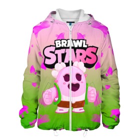 Мужская куртка 3D с принтом Sakura Spike Brawl Stars в Ухте, ткань верха — 100% полиэстер, подклад — флис | прямой крой, подол и капюшон оформлены резинкой с фиксаторами, два кармана без застежек по бокам, один большой потайной карман на груди. Карман на груди застегивается на липучку | Тематика изображения на принте: brawl | brawl stars | sakura spike | spike | бравл | бравл кактус | бравл старс | кактус | сакура спайк | спайк | спайк бравл старс