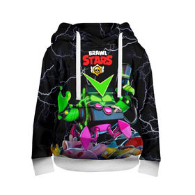 Детская толстовка 3D с принтом Brawl Stars Virus 8-Bit в Ухте, 100% полиэстер | двухслойный капюшон со шнурком для регулировки, мягкие манжеты на рукавах и по низу толстовки, спереди карман-кенгуру с мягким внутренним слоем | 8 bit | 8 bit brawl | brawl stars virus 8 bit | virus | virus 8 bit | бравл старс вирус | бравл старс вирус 8 бит | вирус 8 бит | восемь бит