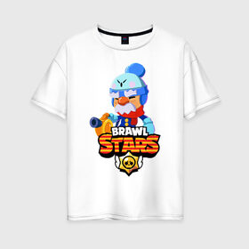 Женская футболка хлопок Oversize с принтом BRAWL STARS GALE в Ухте, 100% хлопок | свободный крой, круглый ворот, спущенный рукав, длина до линии бедер
 | 8 bit | brawl stars | crow | gale | leon | leon shark | max | mecha | mecha crow | mr.p | sally leon | shark | tara | virus 8 bit | werewolf leon | акула | берли | бравл старс | ворон | макс | оборотень