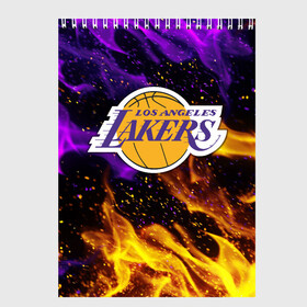 Скетчбук с принтом LA LAKERS в Ухте, 100% бумага
 | 48 листов, плотность листов — 100 г/м2, плотность картонной обложки — 250 г/м2. Листы скреплены сверху удобной пружинной спиралью | Тематика изображения на принте: america | basketball | kobe bryant | la | la lakers | lakers | los angeles lakers | nba | usa | баскетбол | кобе брайант | лос анджелес лейкерс | нба | сша
