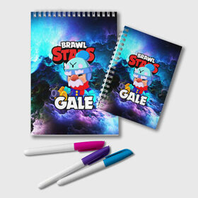 Блокнот с принтом BRAWL STARS GALE в Ухте, 100% бумага | 48 листов, плотность листов — 60 г/м2, плотность картонной обложки — 250 г/м2. Листы скреплены удобной пружинной спиралью. Цвет линий — светло-серый
 | bibi | brawl stars | coach mike | crow | gale | leon | leon shark | max | mecha crow | mortis | mr.p | phoenix | sally leon | sandy | spike | sprout | tara | unicorn | virus 8 bit | werewolf | ворон | оборотень