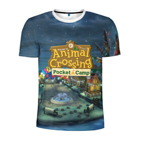 Мужская футболка 3D спортивная с принтом ANIMAL CROSSING в Ухте, 100% полиэстер с улучшенными характеристиками | приталенный силуэт, круглая горловина, широкие плечи, сужается к линии бедра | animal crossing:new horizons | game | nintendo | анимал кроссинг | животные | звери | игра | нинтендо | пересечение животных
