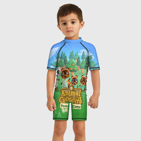 Детский купальный костюм 3D ANIMAL CROSSING: в Ухте, Полиэстер 85%, Спандекс 15% | застежка на молнии на спине | animal crossing:new horizons | game | nintendo | анимал кроссинг | животные | звери | игра | нинтендо | пересечение животных