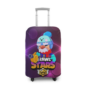 Чехол для чемодана 3D с принтом BRAWL STARS GALE в Ухте, 86% полиэфир, 14% спандекс | двустороннее нанесение принта, прорези для ручек и колес | bibi | brawl stars | coach mike | crow | gale | leon | leon shark | max | mecha crow | mortis | mr.p | phoenix | sally leon | sandy | spike | sprout | tara | unicorn | virus 8 bit | werewolf | ворон | оборотень
