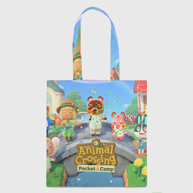 Шоппер 3D с принтом ANIMAL CROSSING в Ухте, 100% полиэстер | Плотность: 200 г/м2; Размер: 34×35 см; Высота лямок: 30 см | animal crossing:new horizons | game | nintendo | анимал кроссинг | животные | звери | игра | нинтендо | пересечение животных