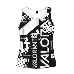 Женская майка 3D с принтом Valorant в Ухте, 100% полиэстер | круглая горловина, прямой силуэт, длина до линии бедра | best | beta | riot | valorant | автоматы | валорант | гайд | дробовики | пистолеты | пулеметы | спецназ | хайлайты