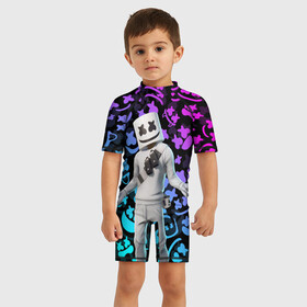 Детский купальный костюм 3D FORTNITE x MARSHMELLO: в Ухте, Полиэстер 85%, Спандекс 15% | застежка на молнии на спине | deadmau5 | fortnite | fortnite 2 | fortnite x маршмелло | ikonik | marshmello | ninja | ninja streamer | raven | travis scott | ворон | иконик | ниндзя | пили | рейвен | трэвис скотт | фортнайт