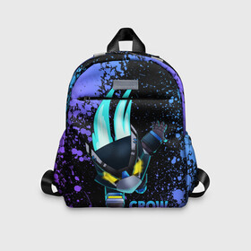 Детский рюкзак 3D с принтом Brawl Stars CROW в Ухте, 100% полиэстер | лямки с регулируемой длиной, сверху петелька, чтобы рюкзак можно было повесить на вешалку. Основное отделение закрывается на молнию, как и внешний карман. Внутри дополнительный карман. По бокам два дополнительных кармашка | 8 bit | 8 бит | bibi | brawl | brawl stars | crow | leon | spike | sprout | stars | бравл | бравл старс | браво старс | игра | компьютерная | кров | леон | онлайн | старс