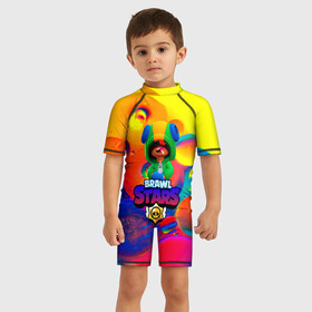 Детский купальный костюм 3D с принтом BRAWL STARS:LEON в Ухте, Полиэстер 85%, Спандекс 15% | застежка на молнии на спине | 8 | 8 bit | bibi | brawl stars | brock | bull | crow | dinomike | el primo | leon | mobile game | mr.p | nita | poko | ricochet | stars | tara | бравл старс | ворон | леон | мобильные игры