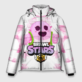 Мужская зимняя куртка 3D с принтом Sakura Spike Brawl Stars в Ухте, верх — 100% полиэстер; подкладка — 100% полиэстер; утеплитель — 100% полиэстер | длина ниже бедра, свободный силуэт Оверсайз. Есть воротник-стойка, отстегивающийся капюшон и ветрозащитная планка. 

Боковые карманы с листочкой на кнопках и внутренний карман на молнии. | Тематика изображения на принте: brawl | brawl stars | sakura spike | spike | бравл | бравл кактус | бравл старс | кактус | сакура спайк | спайк | спайк бравл старс