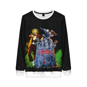 Женский свитшот 3D с принтом Beetlejuice в Ухте, 100% полиэстер с мягким внутренним слоем | круглый вырез горловины, мягкая резинка на манжетах и поясе, свободная посадка по фигуре | Тематика изображения на принте: beetlejuice | vdpartat | битлджус | майкл китон | ужасы