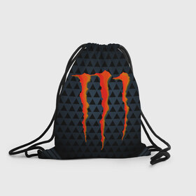 Рюкзак-мешок 3D с принтом MONSTER ENERGY (Z) в Ухте, 100% полиэстер | плотность ткани — 200 г/м2, размер — 35 х 45 см; лямки — толстые шнурки, застежка на шнуровке, без карманов и подкладки | Тематика изображения на принте: black monster | bmx | claw | cybersport | energy | monster | monster energy | moto | motocross | race | sport | киберспорт | когти | монстер энерджи | монстр | мото | мотокросс | ралли | скейтбординг | спорт | то | энергия