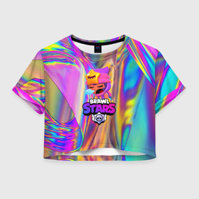Женская футболка Crop-top 3D с принтом BRAWL STARS:SANDY в Ухте, 100% полиэстер | круглая горловина, длина футболки до линии талии, рукава с отворотами | 8 | 8 bit | bibi | brawl stars | brock | bull | crow | dinomike | el primo | leon | mobile game | mr.p | nita | poko | ricochet | stars | tara | бравл старс | ворон | леон | мобильные игры