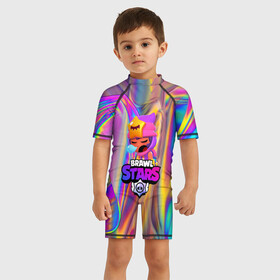 Детский купальный костюм 3D с принтом BRAWL STARS:SANDY в Ухте, Полиэстер 85%, Спандекс 15% | застежка на молнии на спине | 8 | 8 bit | bibi | brawl stars | brock | bull | crow | dinomike | el primo | leon | mobile game | mr.p | nita | poko | ricochet | stars | tara | бравл старс | ворон | леон | мобильные игры