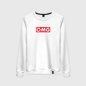 Женский свитшот хлопок с принтом OMG STYLE в Ухте, 100% хлопок | прямой крой, круглый вырез, на манжетах и по низу широкая трикотажная резинка  | casual | kek | lol | omg | кек | лол | модные | надписи | омг | фразы