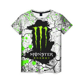 Женская футболка 3D с принтом MONSTER ENERGY (Z) в Ухте, 100% полиэфир ( синтетическое хлопкоподобное полотно) | прямой крой, круглый вырез горловины, длина до линии бедер | black monster | bmx | claw | cybersport | energy | monster | monster energy | moto | motocross | race | sport | киберспорт | когти | монстер энерджи | монстр | мото | мотокросс | ралли | скейтбординг | спорт | то | энергия