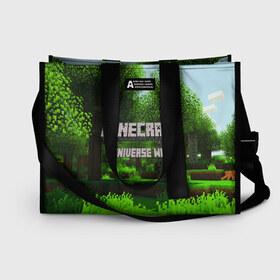 Сумка-шоппер 3D с принтом МАЙНКРАФТ в Ухте, 100% полиэстер | застегивается на металлическую кнопку; внутренний карман застегивается на молнию. Стенки укреплены специальным мягким материалом, чтобы защитить содержимое от несильных ударов
 | minecraft | в майн | в майнкрафт | видео майнкрафт | игры | компот | компот в майнкрафт | майн | майнкрафт | майнкрафт но | нуб | нуб и про | нубик | троллинг | троллинг ловушка