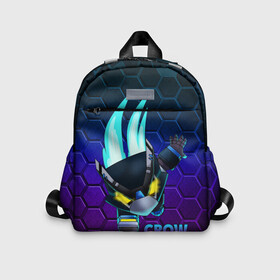 Детский рюкзак 3D с принтом Brawl Stars CROW в Ухте, 100% полиэстер | лямки с регулируемой длиной, сверху петелька, чтобы рюкзак можно было повесить на вешалку. Основное отделение закрывается на молнию, как и внешний карман. Внутри дополнительный карман. По бокам два дополнительных кармашка | 8 bit | 8 бит | bibi | brawl | brawl stars | crow | leon | spike | sprout | stars | бравл | бравл старс | браво старс | игра | компьютерная | кров | леон | онлайн | старс