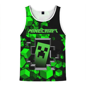 Мужская майка 3D с принтом Minecraft в Ухте, 100% полиэстер | круглая горловина, приталенный силуэт, длина до линии бедра. Пройма и горловина окантованы тонкой бейкой | Тематика изображения на принте: craft | game | mine | minecraft | minecraftmemories | pixel | tnt | twitter | блок | динамит | игра | красный блок | майнкрафт | маркус перссон | пиксель | ремесло | тротил | шахта