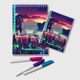 Блокнот с принтом HOTLINE MIAMI в Ухте, 100% бумага | 48 листов, плотность листов — 60 г/м2, плотность картонной обложки — 250 г/м2. Листы скреплены удобной пружинной спиралью. Цвет линий — светло-серый
 | abstraction games | dennaton games | devolver digital | game | hotline miami | hotline miami 2: wrong number | retrowave | synthwave | мотель | мотель майами