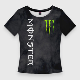 Женская футболка 3D Slim с принтом MONSTER ENERGY в Ухте,  |  | black monster | bmx | claw | cybersport | energy | monster | monster energy | moto | motocross | race | sport | киберспорт | когти | монстер энерджи | монстр | мото | мотокросс | ралли | скейтбординг | спорт | энергия