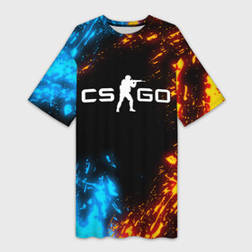 Платье-футболка 3D CS GO FIRE | КС ГО ОГОНЬ: в Ухте,  |  | astralis | awp | counter strike | cs go | cs go global offensive | cs:go | faze clan | hyper beast | team liquid | астралис | кс го | тим ликвид | фейз клан | хайпер бист