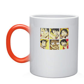 Кружка хамелеон с принтом Monkey D. Luffy в Ухте, керамика | меняет цвет при нагревании, емкость 330 мл | Тематика изображения на принте: monkey d. luffy | nami | one piece | аниме | большой куш | луффи | манки де луффи | нами | пиратская | пираты | тони | череп | чоппер | шляпа