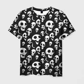 Мужская футболка 3D с принтом Skulls pattern в Ухте, 100% полиэфир | прямой крой, круглый вырез горловины, длина до линии бедер | corpse bride | emily | scraps | tim burtons | vdgerir | victor van dort | wedding | wine of ages | zombie | свадебный букет | тим бертон | труп невесты