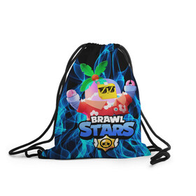 Рюкзак-мешок 3D с принтом BRAWL STARS TROPICAL SPROUT. в Ухте, 100% полиэстер | плотность ткани — 200 г/м2, размер — 35 х 45 см; лямки — толстые шнурки, застежка на шнуровке, без карманов и подкладки | brawl stars | crow | gale | leon | leon shark | max | mr.p | sally leon | shark | sprout | tara | tropical sprout | virus 8 bit | werewolf leon | акула | берли | бравл старс | ворон | макс | оборотень