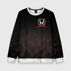 Детский свитшот 3D с принтом HONDA в Ухте, 100% полиэстер | свободная посадка, прямой крой, мягкая тканевая резинка на рукавах и понизу свитшота | acura | auto | cr z | honda | honda power | japan | japanese | nsx | sport | авто | автомобиль | автомобильные | акура | бренд | марка | машины | спорт | хонда | япония