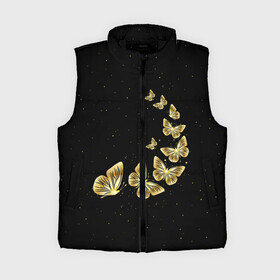 Женский жилет утепленный 3D с принтом Golden Butterfly in Space в Ухте,  |  | black | summer | wings | ангел | бабочка | бабочки | блестки | блестящий | девушке | желтые | животные | звезды | звери | золото | золотые | космос | крылья | летать | летний | лето | мотылек | насекомое | ночные